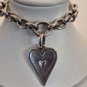 Brighton Silver Heart Charm Bracelet